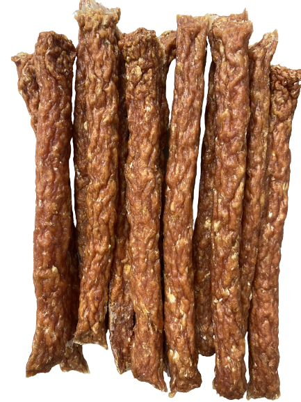 Dog chew sticks on a white background
