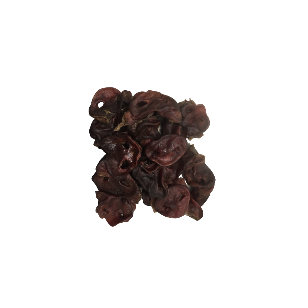 Brown hair tie on a white background
