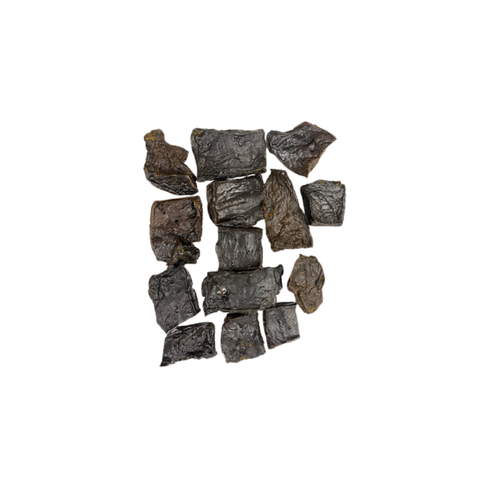 Collection of dark brown rocks on a white background