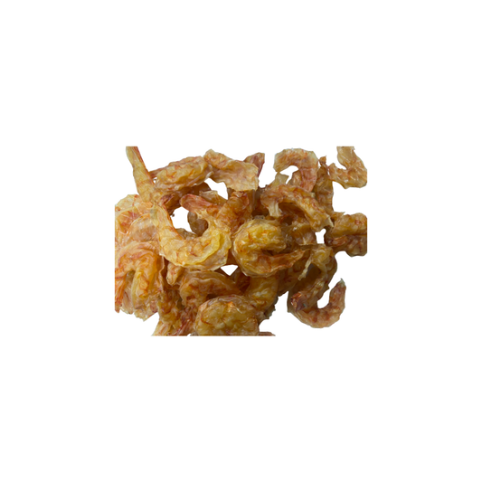 Dried shrimp on a white background